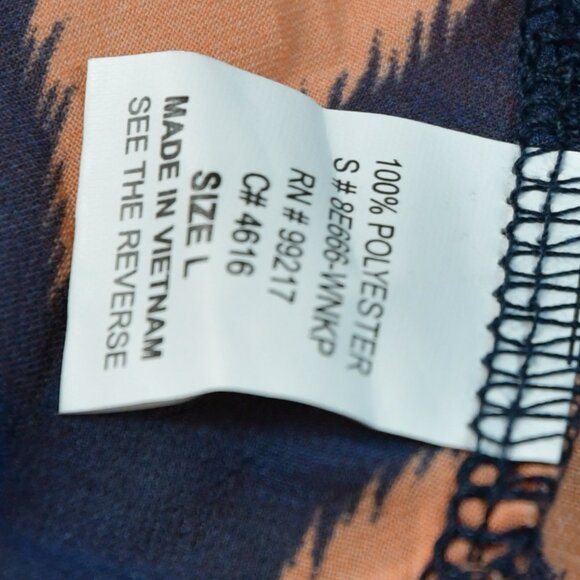 Moa Moa 3/4 Sleeve Zig Zag Pattern Blouse Size L - Picture 8 of 8